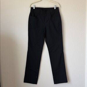 Eddie Bauer Convertible Pants Womens 6 Black Straight Leg Capri Snap Hem